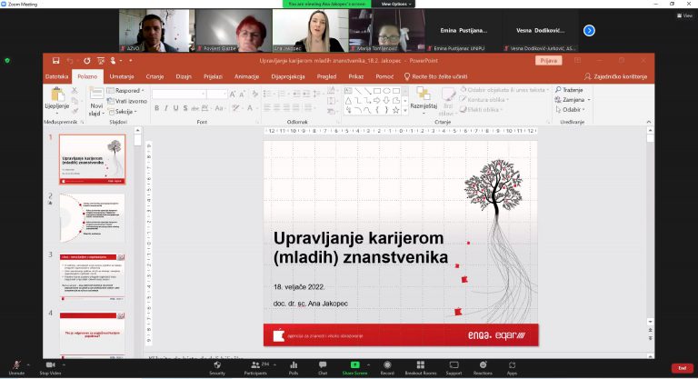 Upravljanje karijerom mladih znanstvenika 18.2.2022