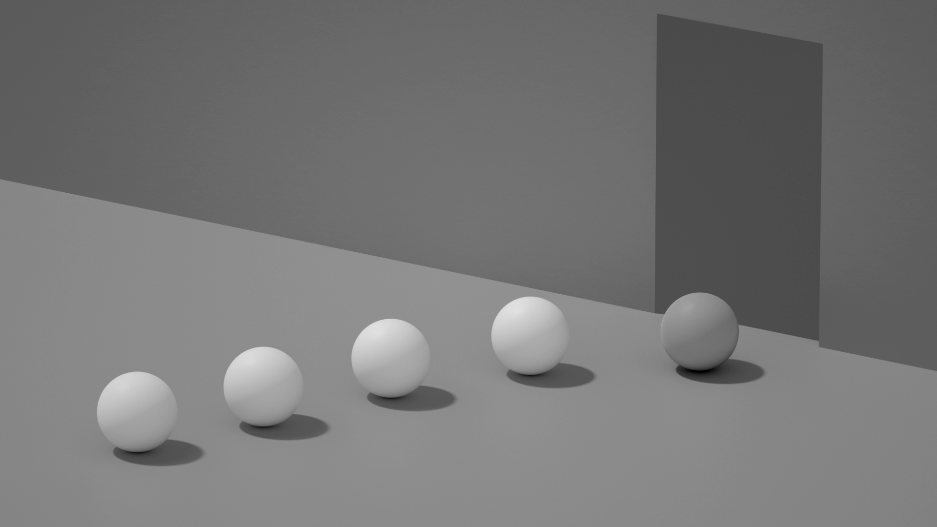 Ilustracija pet kugli koje prolaze kroz otvorena vrata